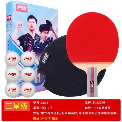 H3006直拍【送乒乓球+拍套】