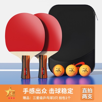 【三星】短柄直拍一对（送球包+3个三星球）