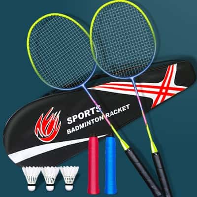 【一体拍2066柠檬黄】+3羽毛球+2手胶+拍包