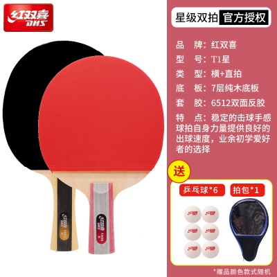 【初学爱好者】1星拍-横拍+直拍*送6只球1拍包