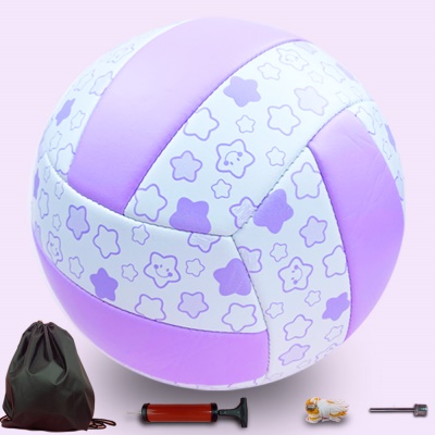 5号夜光紫星星【 店主推款】 中考专用 气针网兜气筒球包