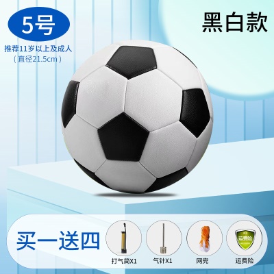 真皮质感【5号黑白】送气筒气针网兜