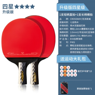 【升级版四星级2支装】1长柄1短柄-送13颗球、原装加厚拍包