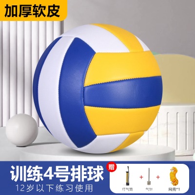 4号幼儿黄蓝白【升级加厚】送气筒+网兜+气针