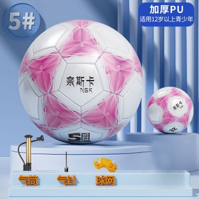 升级版【5号新款粉色】防爆PU耐磨送气针网兜气筒