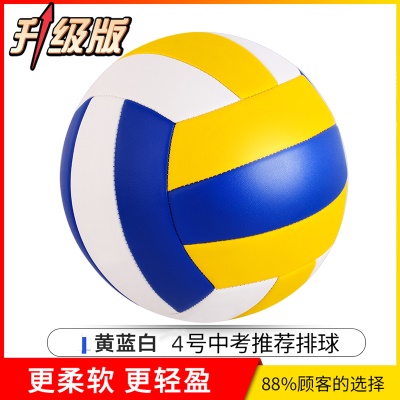 黄蓝白【升级款】4号加厚软皮（送气筒气针网兜）