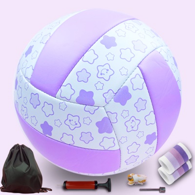 5号夜光紫星星【 豪华款】 中考专用 针网兜护腕气筒球包