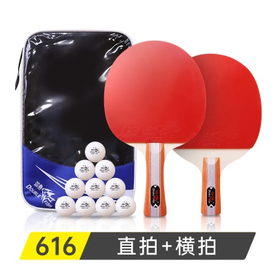 616双拍【直拍+横拍】送拍套+10个球