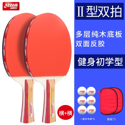 【儿童初学】长柄横拍2支*送6只球1拍包