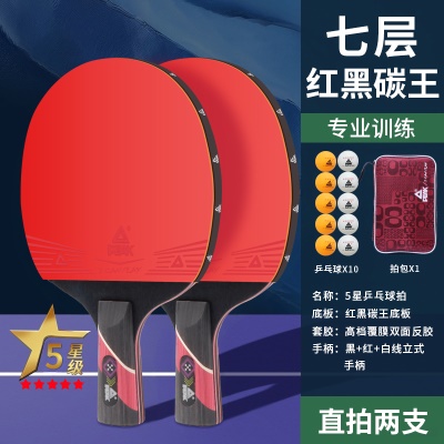 【五星级】直拍2支+10个匹克球+拍套