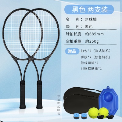 成人双拍+球包+底座+2网球+手胶2