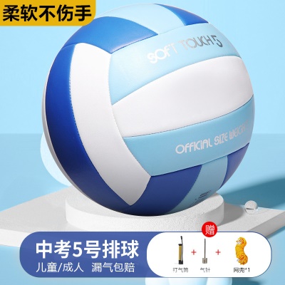 5号中考浅蓝白【防爆加厚】送气筒+网兜+气针