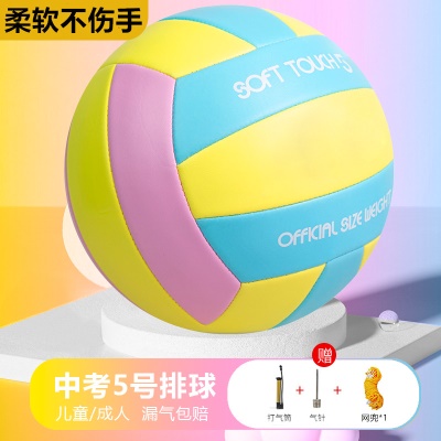 5号中考黄粉蓝【防爆加厚】送气筒+网兜+气针