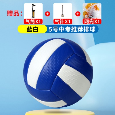 蓝白5号颗粒感【送打气筒+气针+网兜】