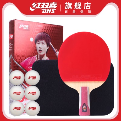六星级直拍【送乒乓球+拍套】