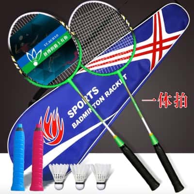 2068绿色一体拍+3只羽毛球+2手胶+牛津拍包