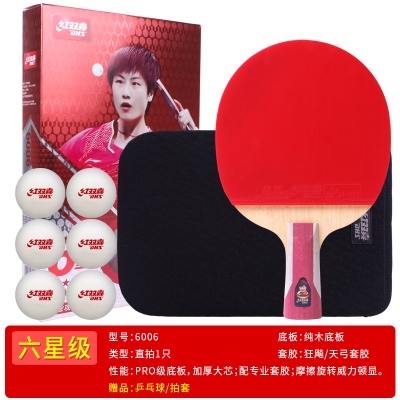 H6006直拍【送乒乓球+拍套】